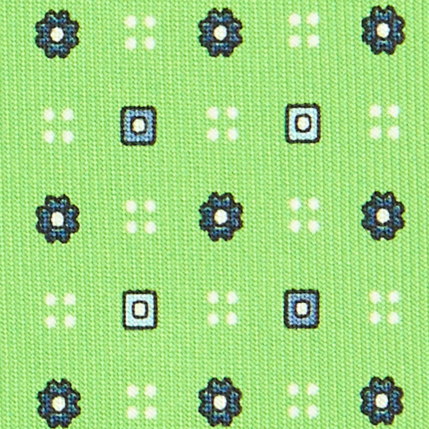 CRAVATTA SARTORIALE IN SETA STAMPATA VERDE CHIARO