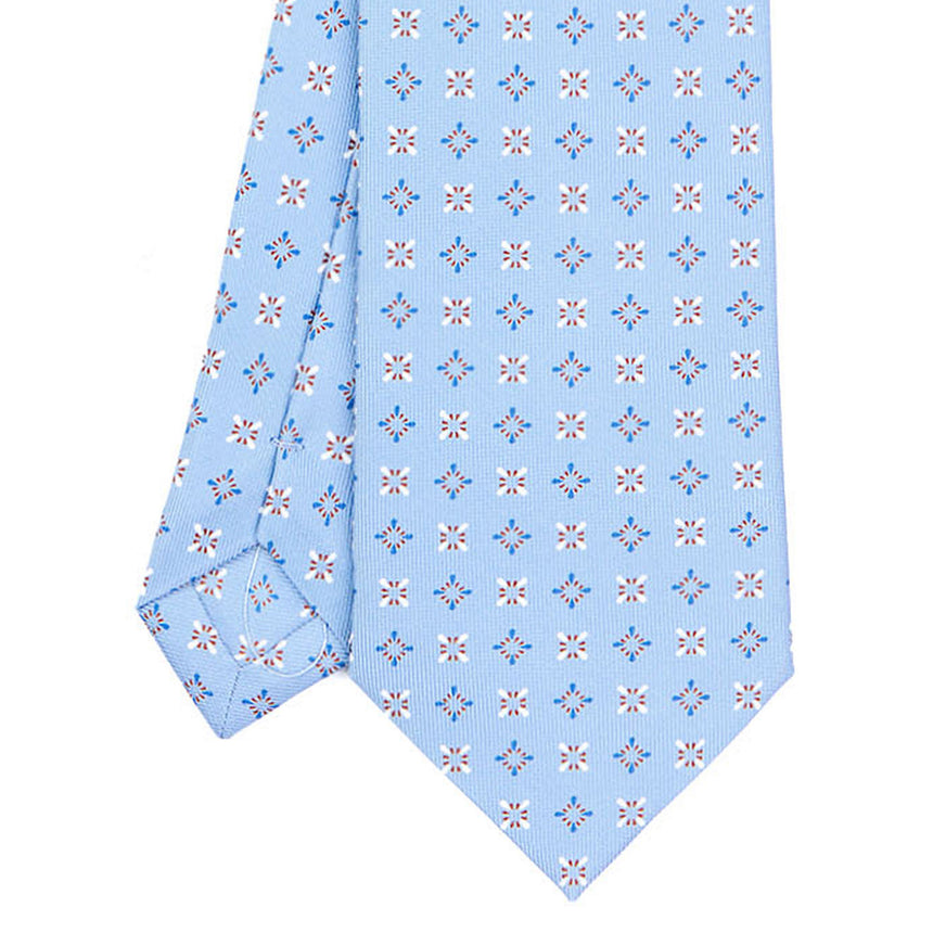 LIGHT BLUE SARTORIAL PRINTED SILK TIE