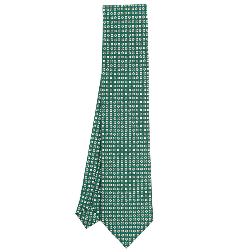 DARK GREEN SARTORIAL PRINTED SILK TIE