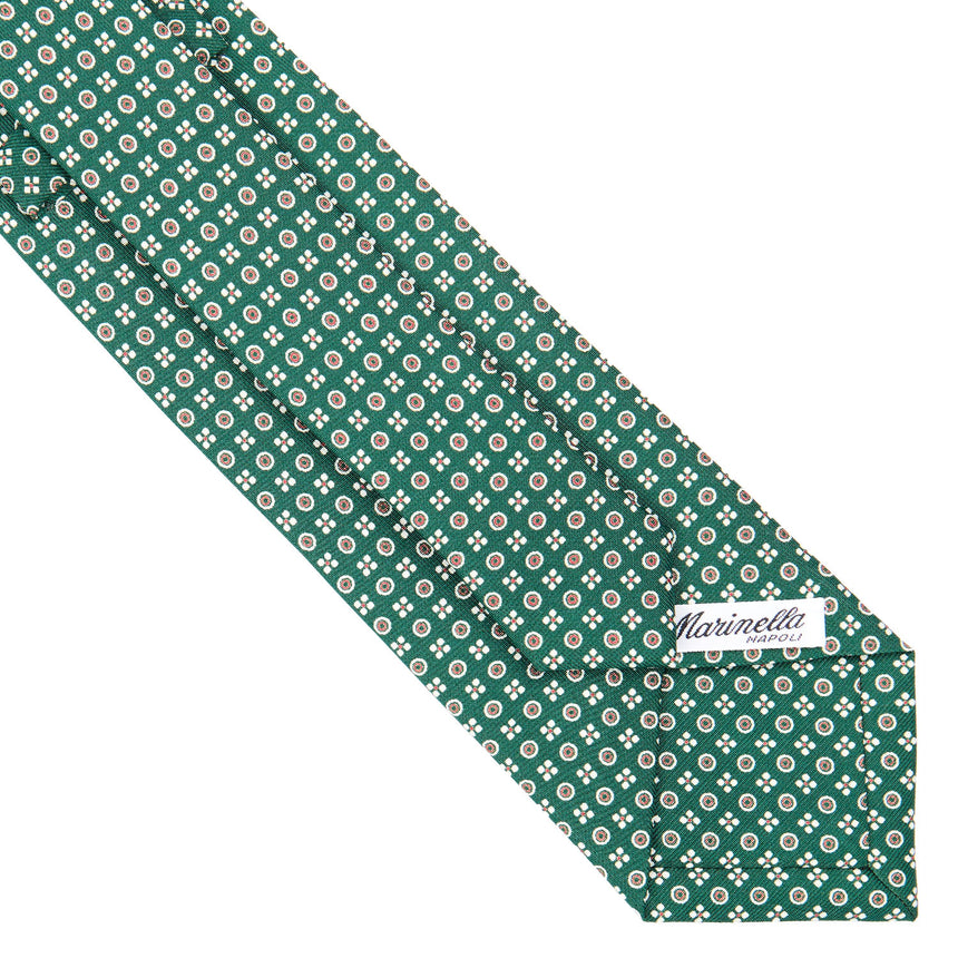 DARK GREEN SARTORIAL PRINTED SILK TIE