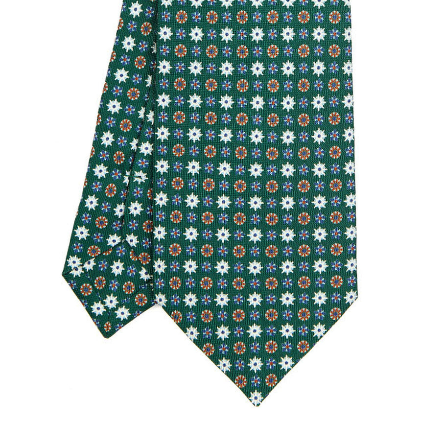 DARK GREEN SARTORIAL PRINTED SILK TIE