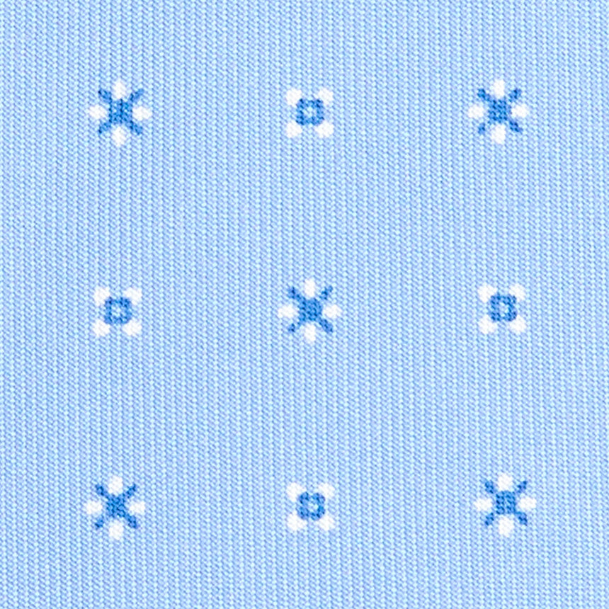 CRAVATTA SARTORIALE IN SETA STAMPATA AZZURRA