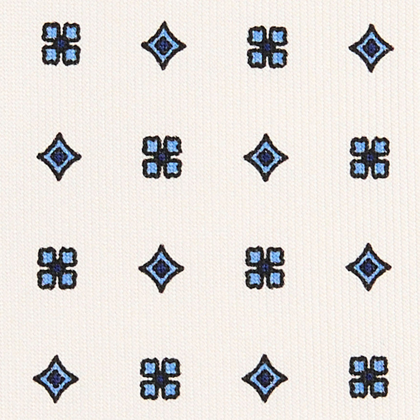 CRAVATTA SARTORIALE IN SETA STAMPATA BIANCA
