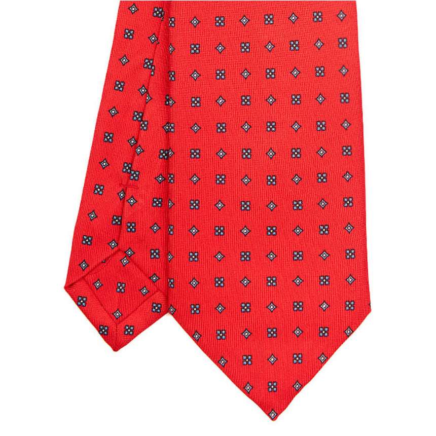 CRAVATTA SARTORIALE IN SETA STAMPATA ROSSA