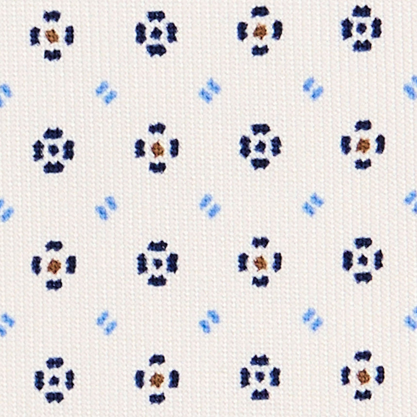 WHITE SARTORIAL PRINTED SILK TIE