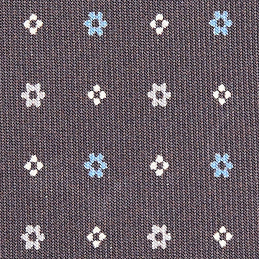CRAVATTA SARTORIALE IN SETA STAMPATA GRIGIO SCURO