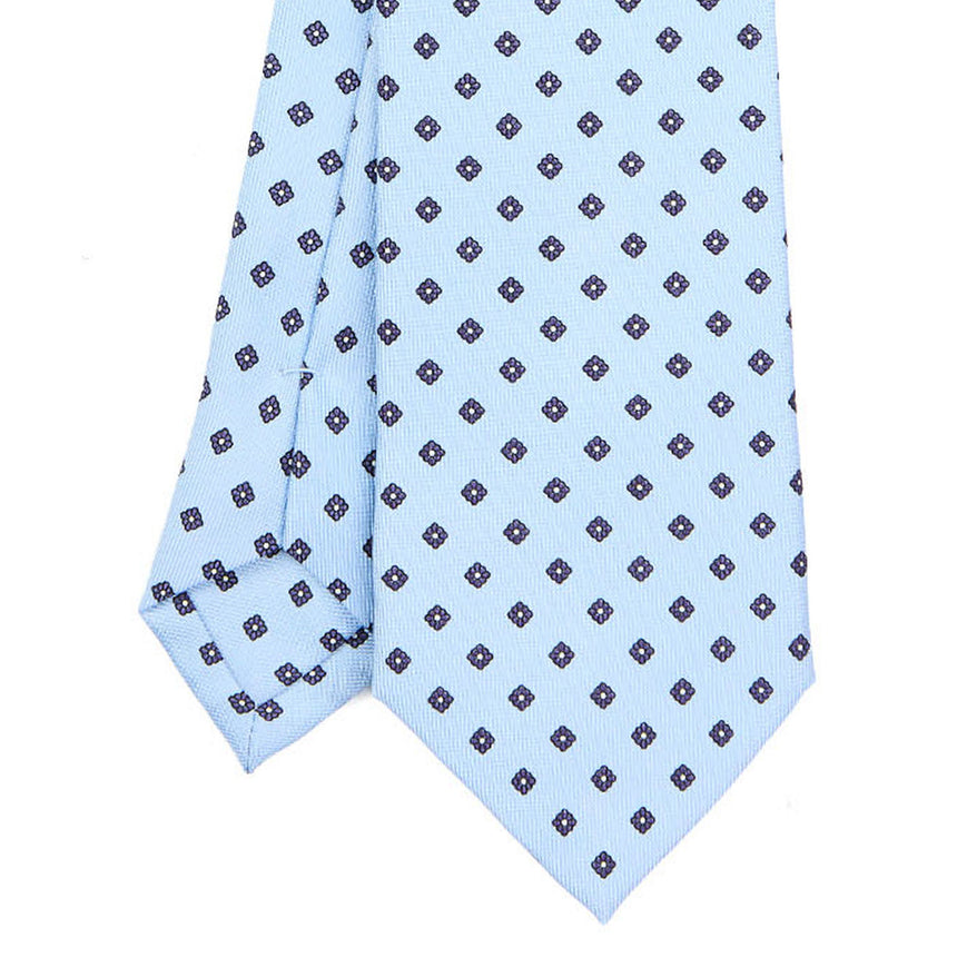 LIGHT BLUE SARTORIAL PRINTED SILK TIE