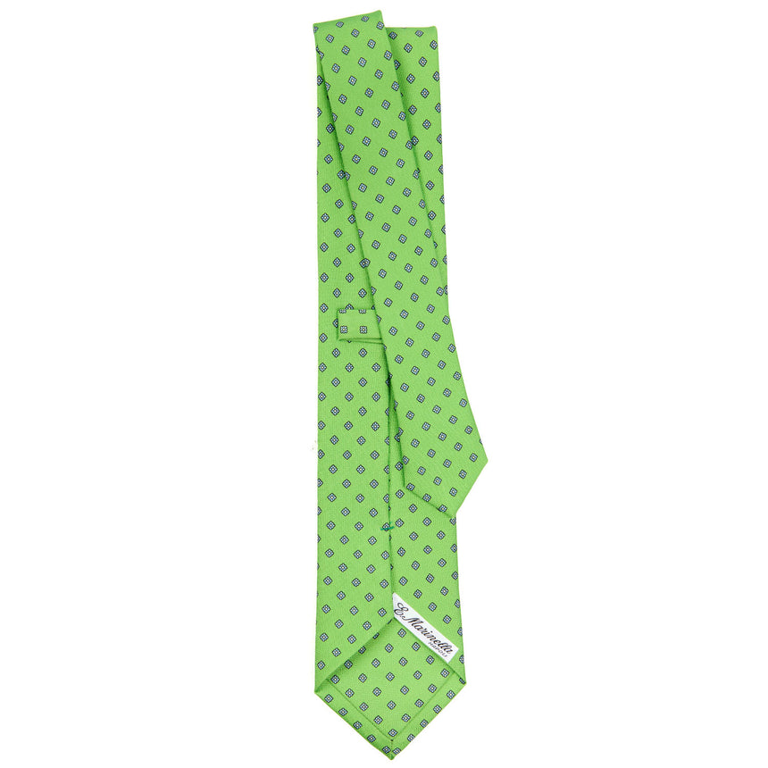 CRAVATTA SARTORIALE IN SETA STAMPATA VERDE CHIARO