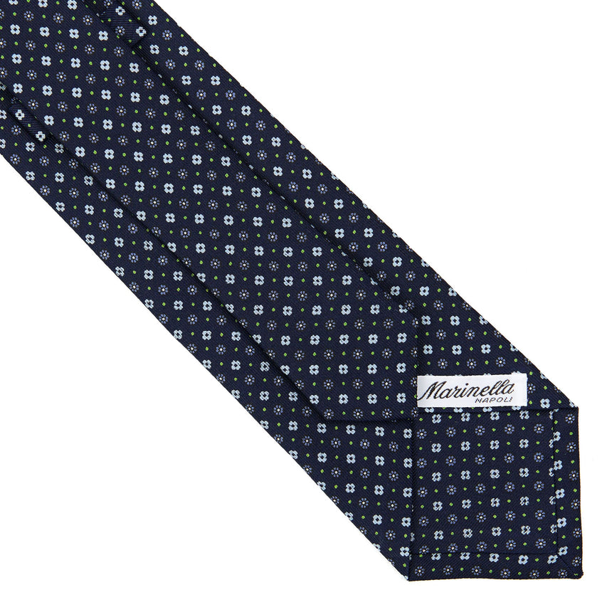 DARK BLUE SARTORIAL PRINTED SILK TIE