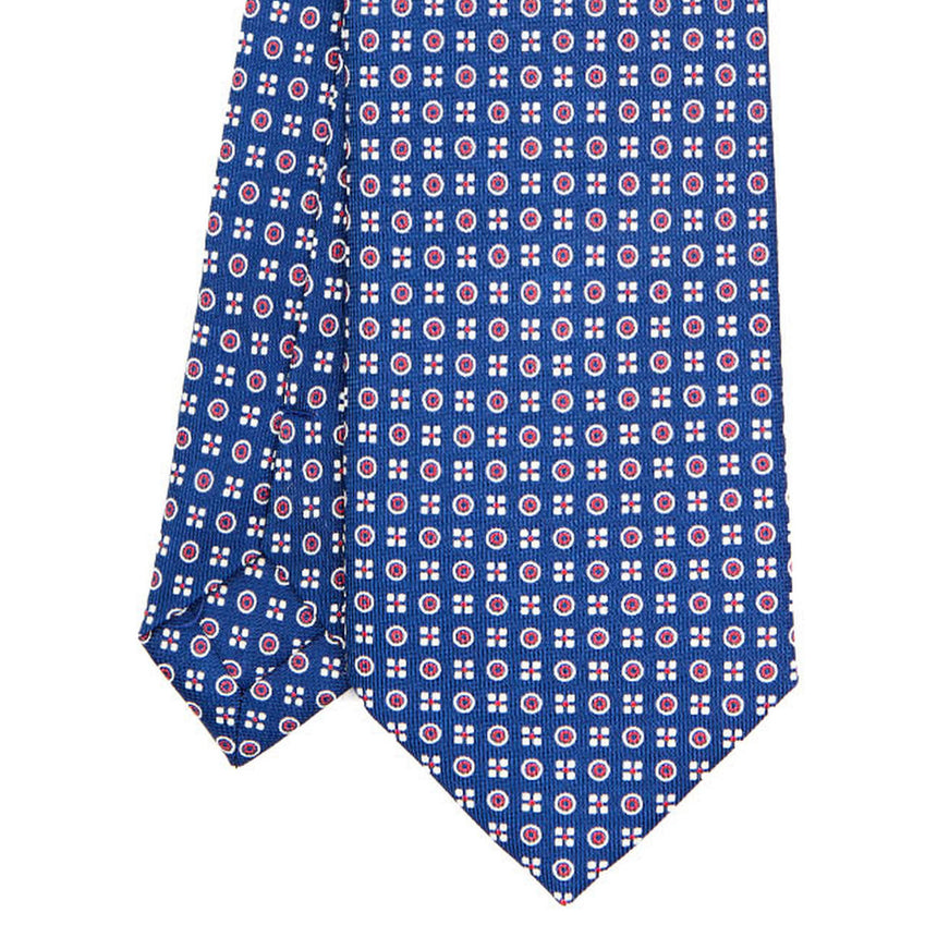 BLUE SARTORIAL PRINTED SILK TIE