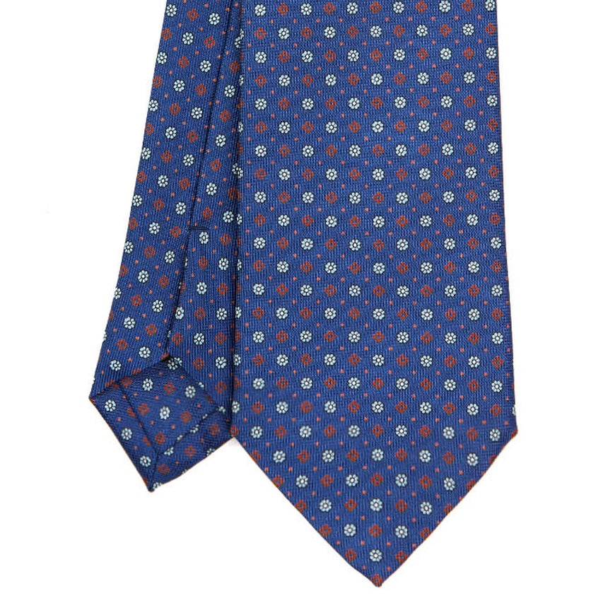 BLUE SARTORIAL PRINTED SILK TIE