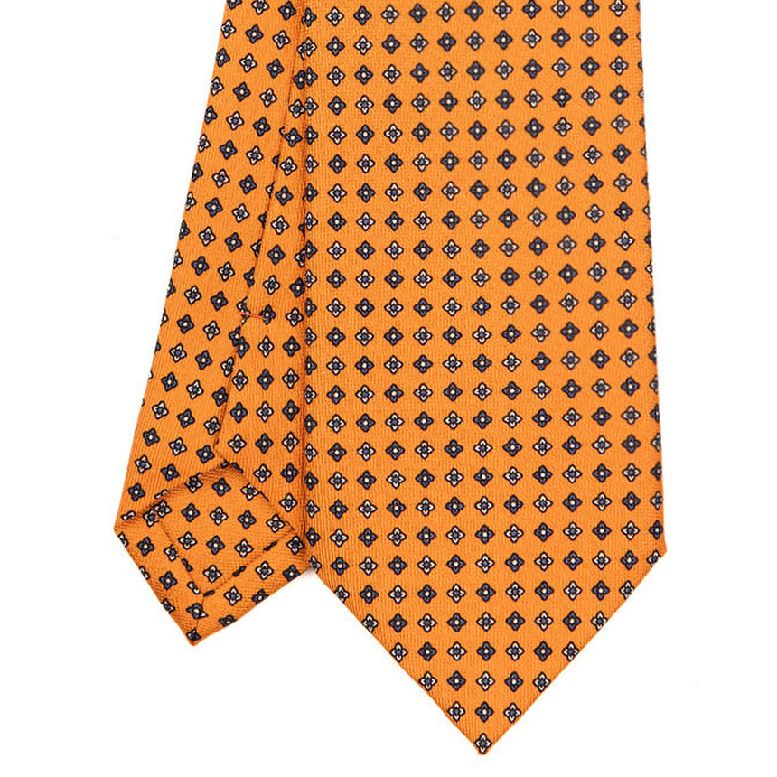 ORANGE SARTORIAL PRINTED SILK TIE