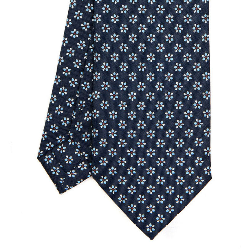 DARK BLUE SARTORIAL PRINTED SILK TIE