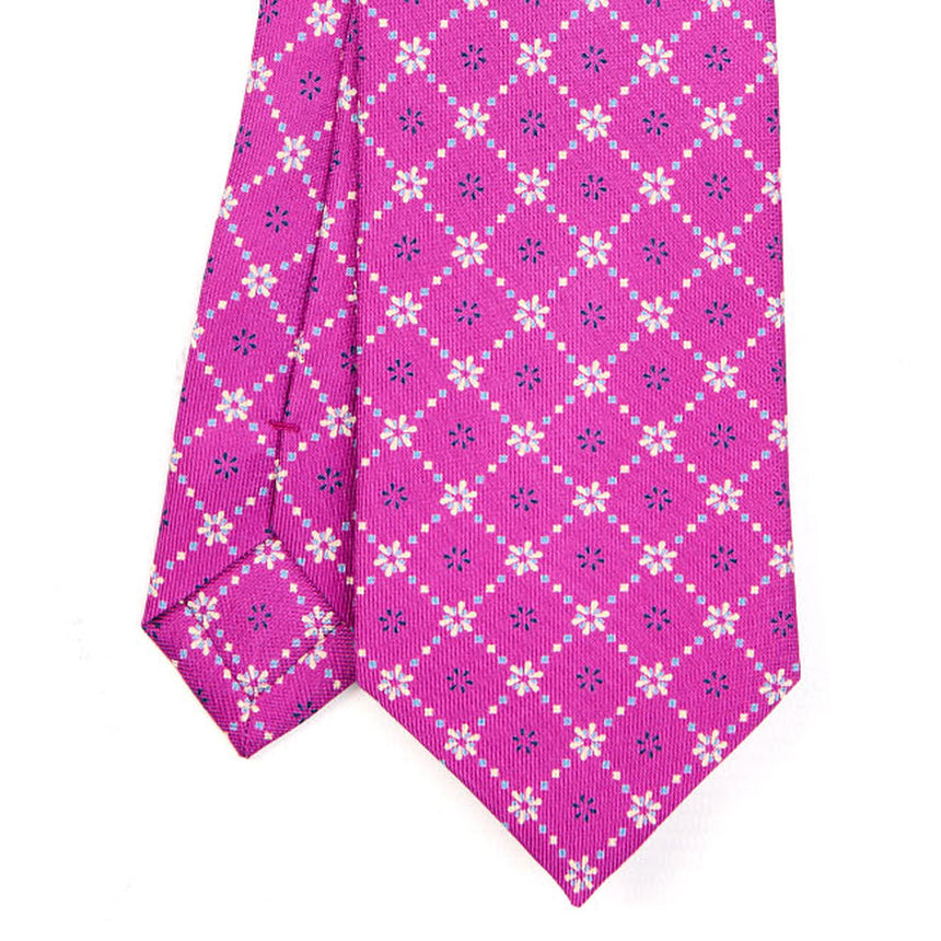 FUCHSIA SARTORIAL PRINTED SILK TIE