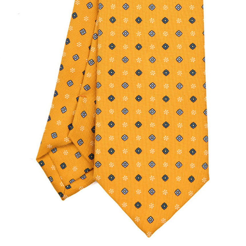 YELLOW SARTORIAL PRINTED SILK TIE