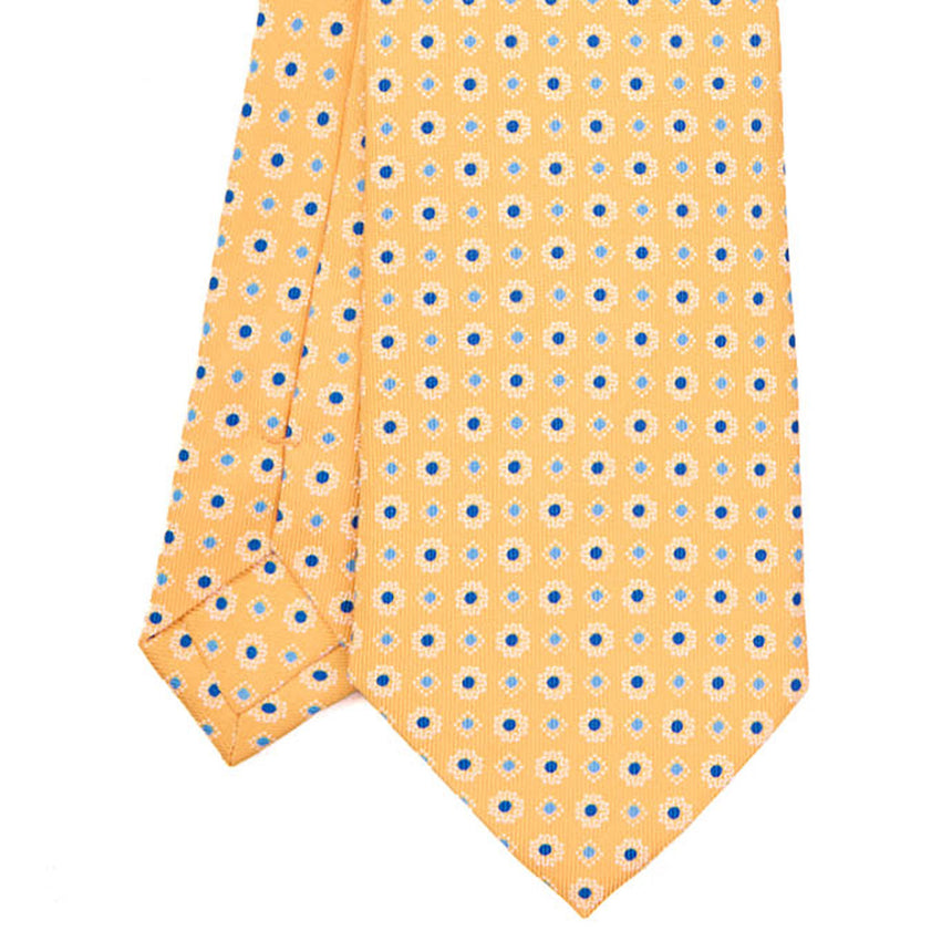 YELLOW SARTORIAL PRINTED SILK TIE