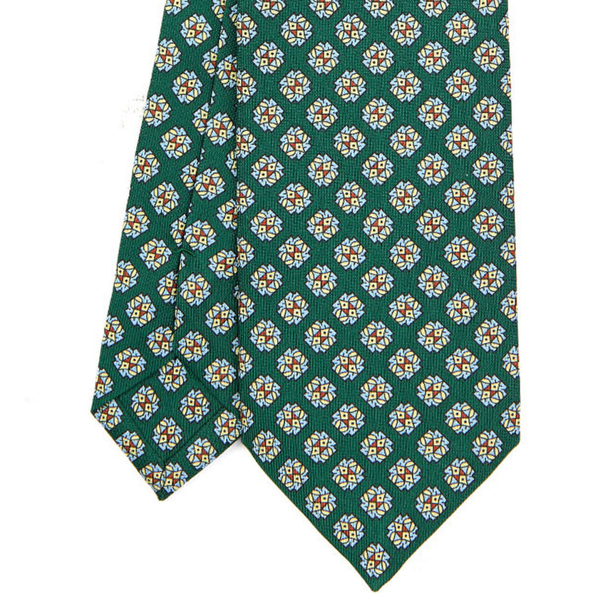 DARK GREEN SARTORIAL PRINTED SILK TIE