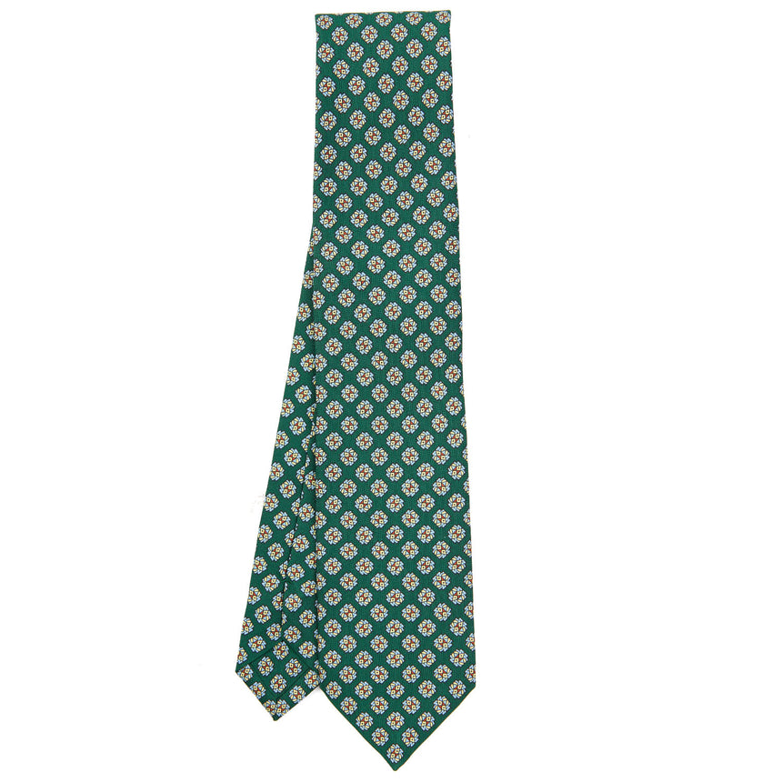 DARK GREEN SARTORIAL PRINTED SILK TIE