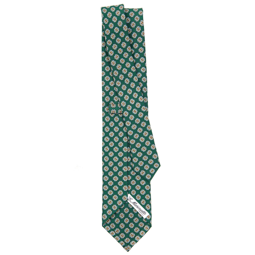 DARK GREEN SARTORIAL PRINTED SILK TIE