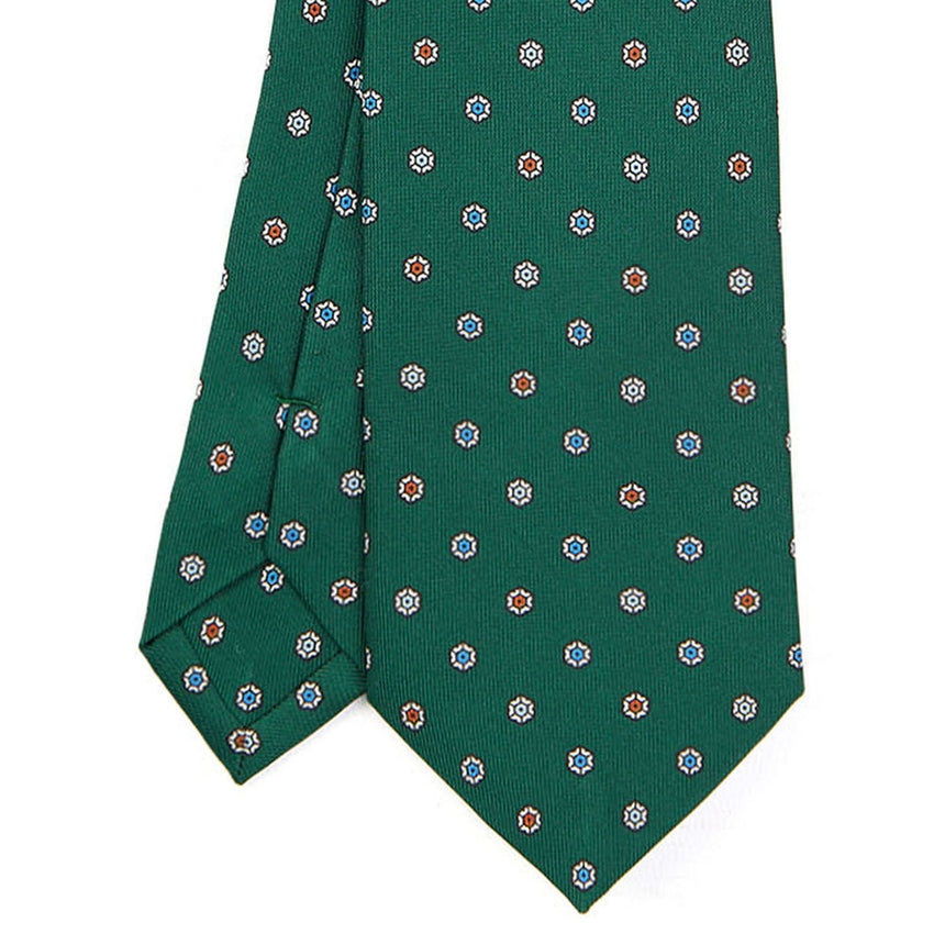 DARK GREEN SARTORIAL PRINTED SILK TIE