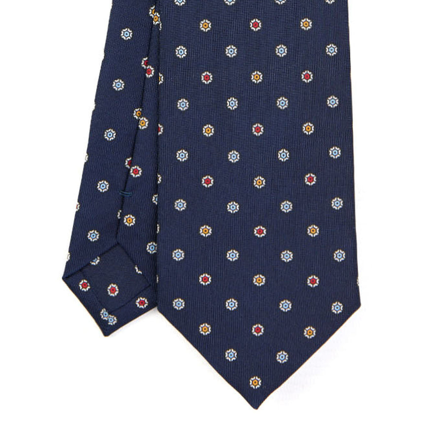 DARK BLUE SARTORIAL PRINTED SILK TIE