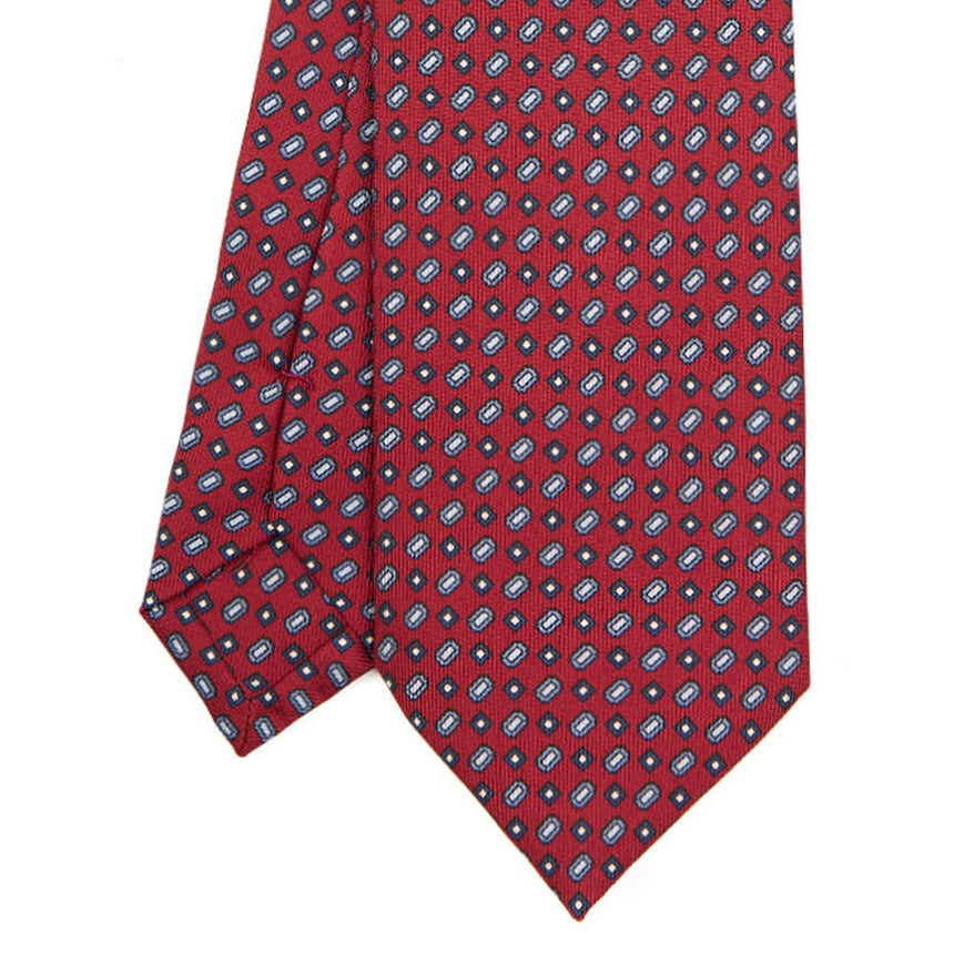 BURGUNDY SARTORIAL PRINTED SILK TIE