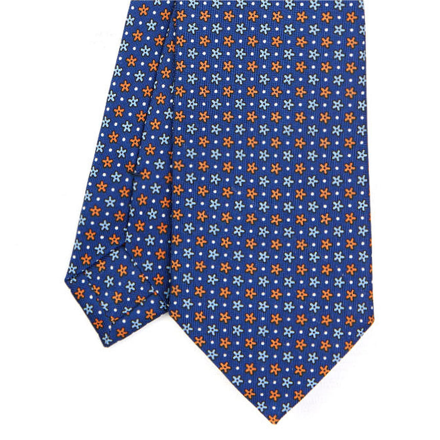 BLUE SARTORIAL PRINTED SILK TIE