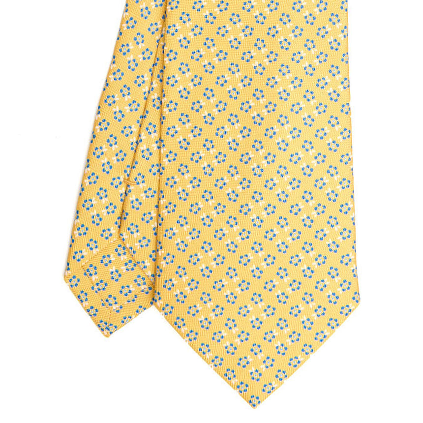 YELLOW SARTORIAL PRINTED SILK TIE