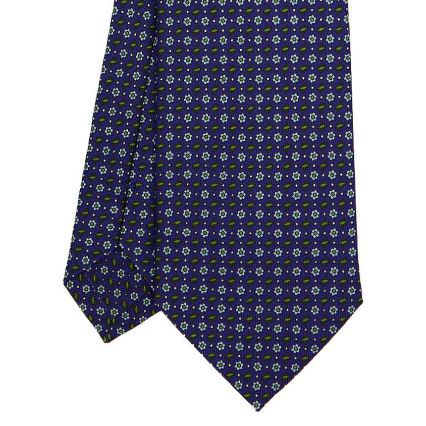 BLUE SARTORIAL PRINTED SILK TIE