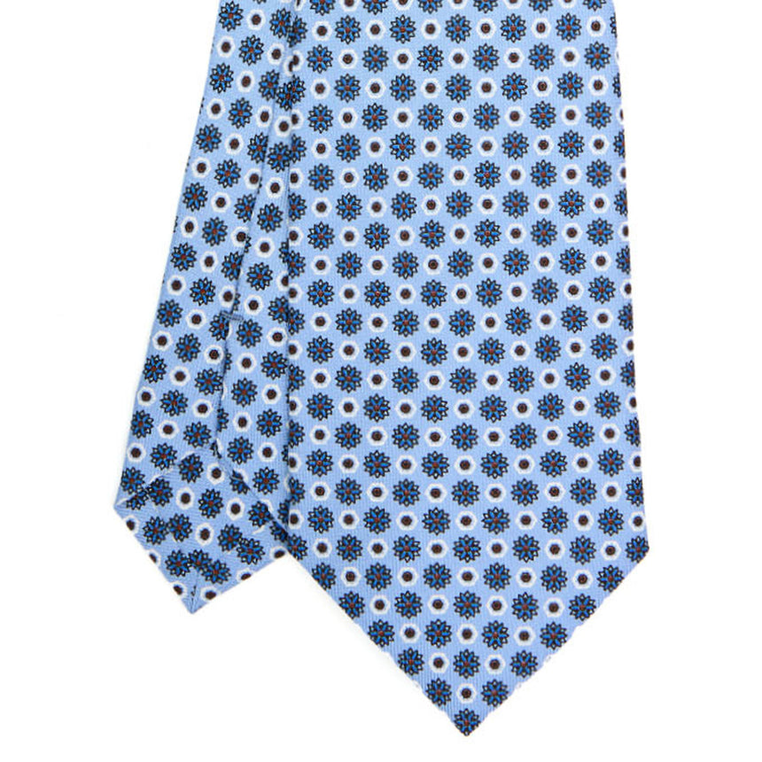 LIGHT BLUE SARTORIAL PRINTED SILK TIE
