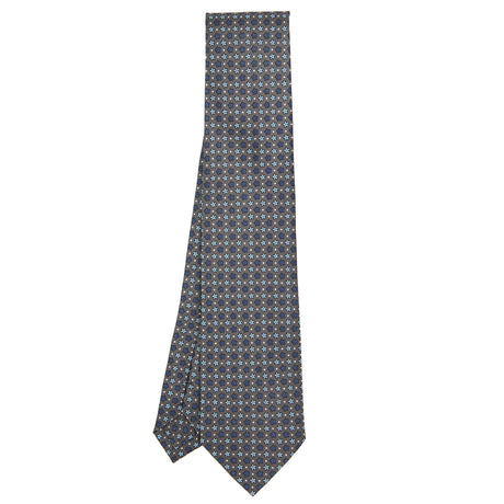 CRAVATTA SARTORIALE IN SETA STAMPATA GRIGIO SCURO