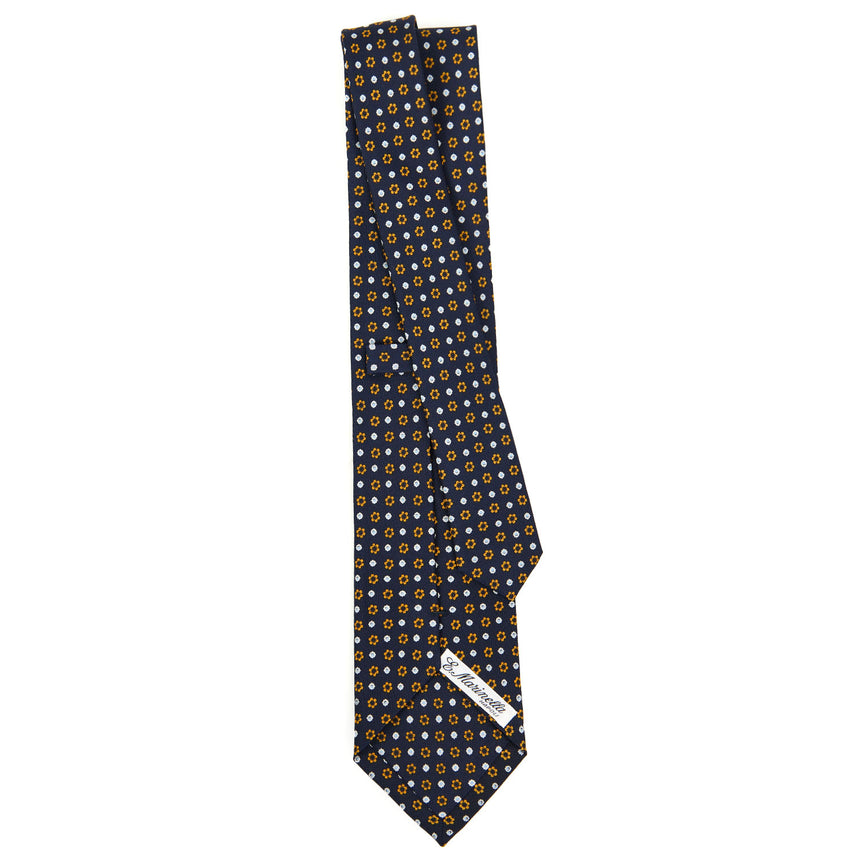DARK BLUE SARTORIAL PRINTED SILK TIE