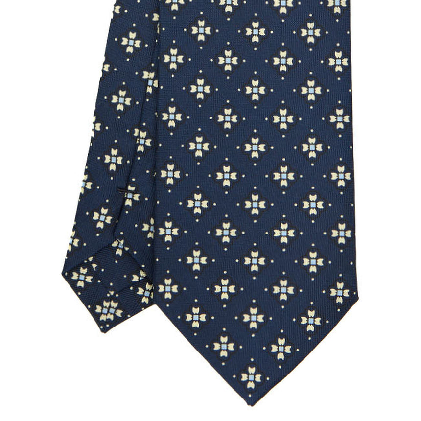 DARK BLUE SARTORIAL PRINTED SILK TIE
