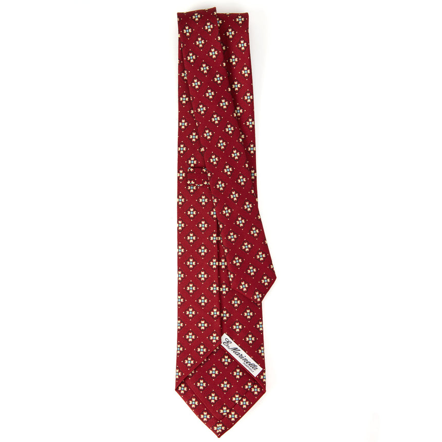 BURGUNDY SARTORIAL PRINTED SILK TIE