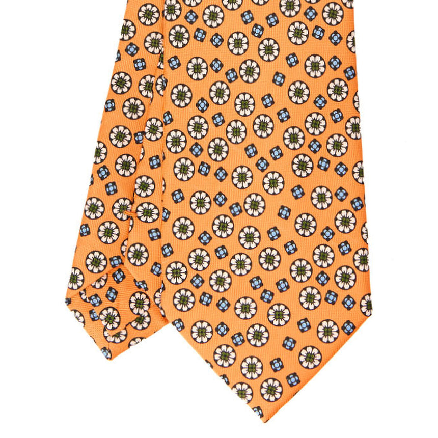 ORANGE SARTORIAL PRINTED SILK TIE