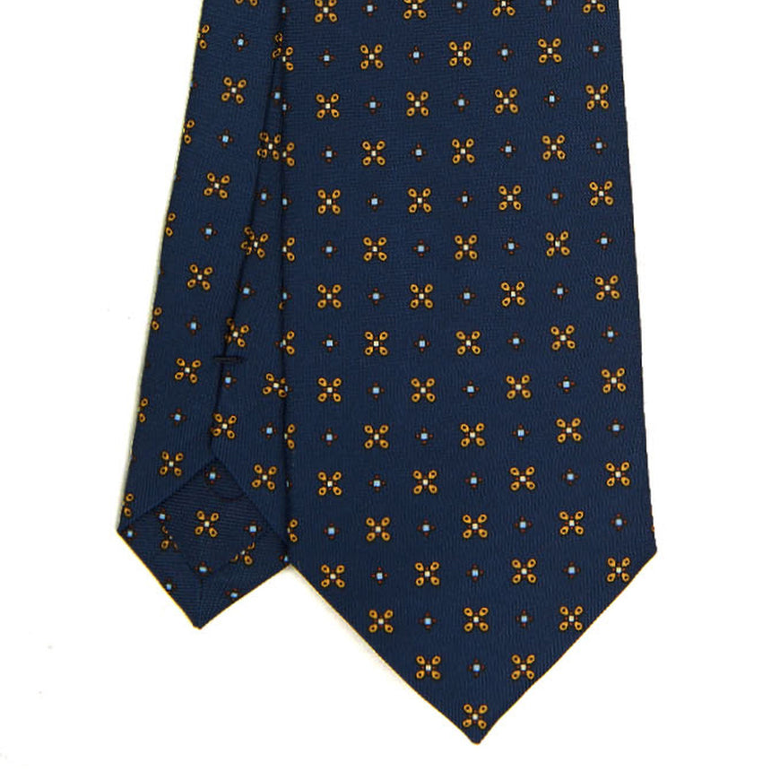 DARK BLUE SARTORIAL PRINTED SILK TIE