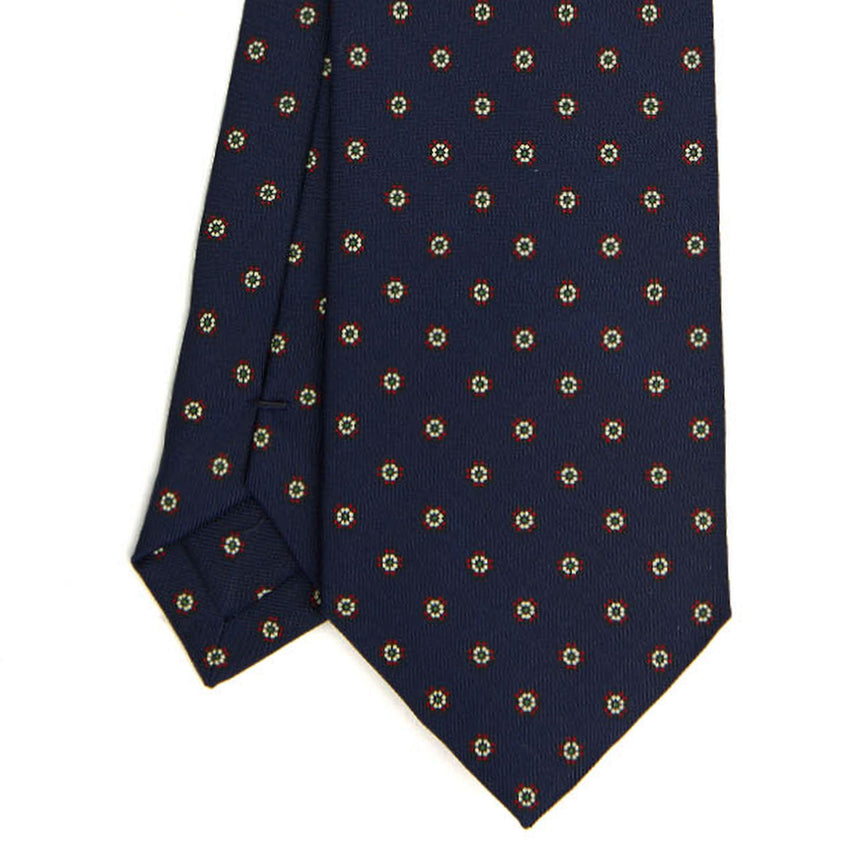 DARK BLUE SARTORIAL PRINTED SILK TIE
