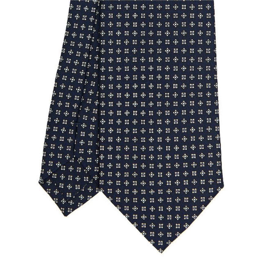 DARK BLUE SARTORIAL PRINTED SILK TIE