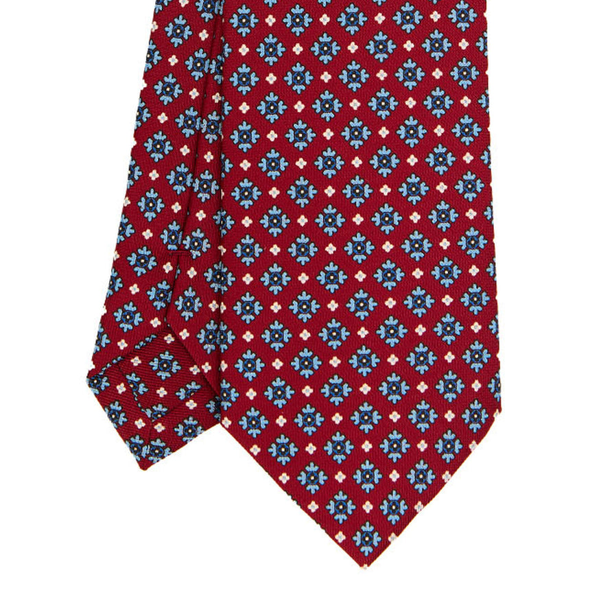 BURGUNDY SARTORIAL PRINTED SILK TIE