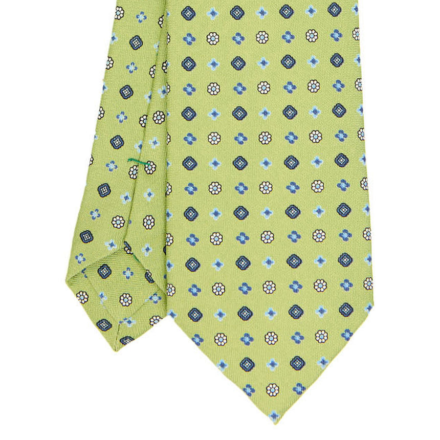 LIGHT GREEN SARTORIAL PRINTED SILK TIE