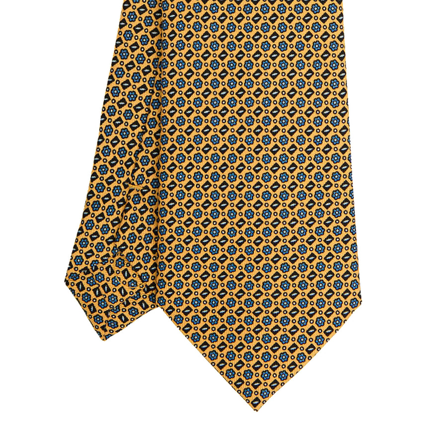 YELLOW SARTORIAL PRINTED SILK TIE