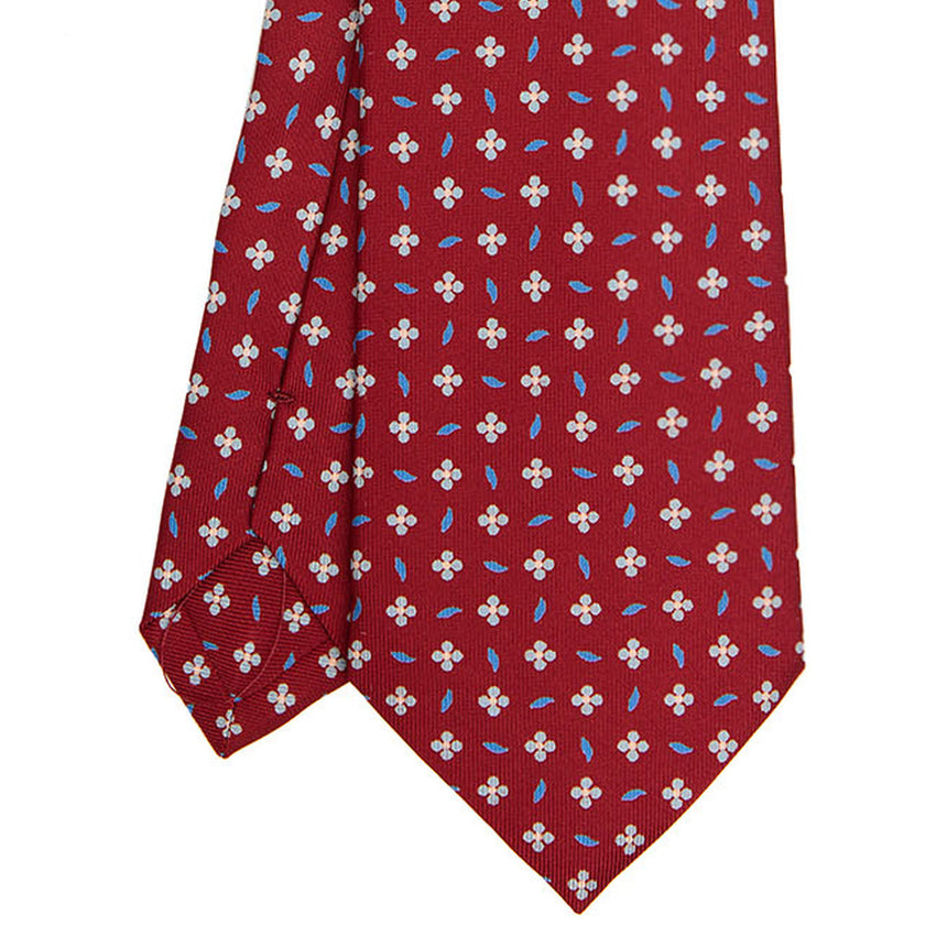 BURGUNDY SARTORIAL PRINTED SILK TIE