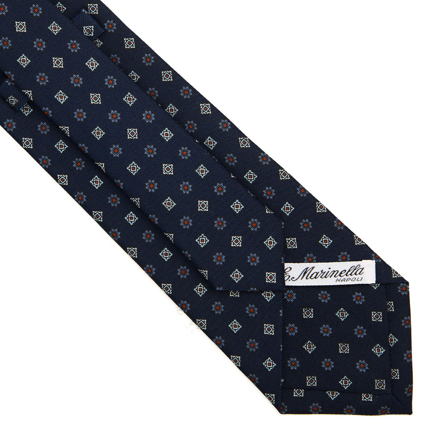 DARK BLUE SARTORIAL PRINTED SILK TIE