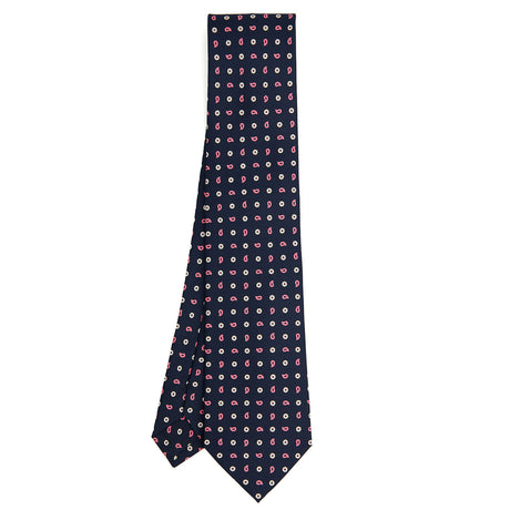 DARK BLUE SARTORIAL PRINTED SILK TIE