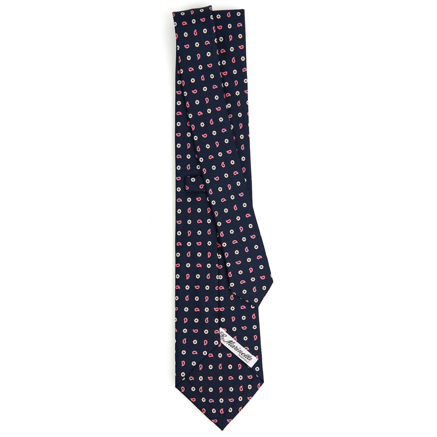 DARK BLUE SARTORIAL PRINTED SILK TIE