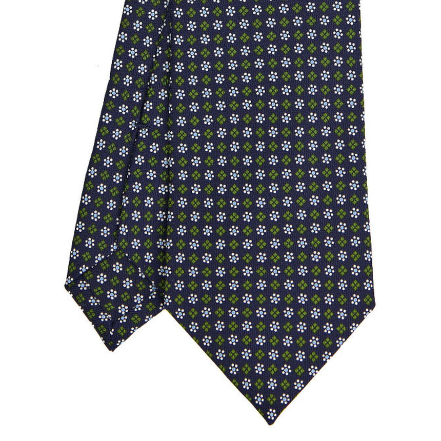 DARK BLUE SARTORIAL PRINTED SILK TIE