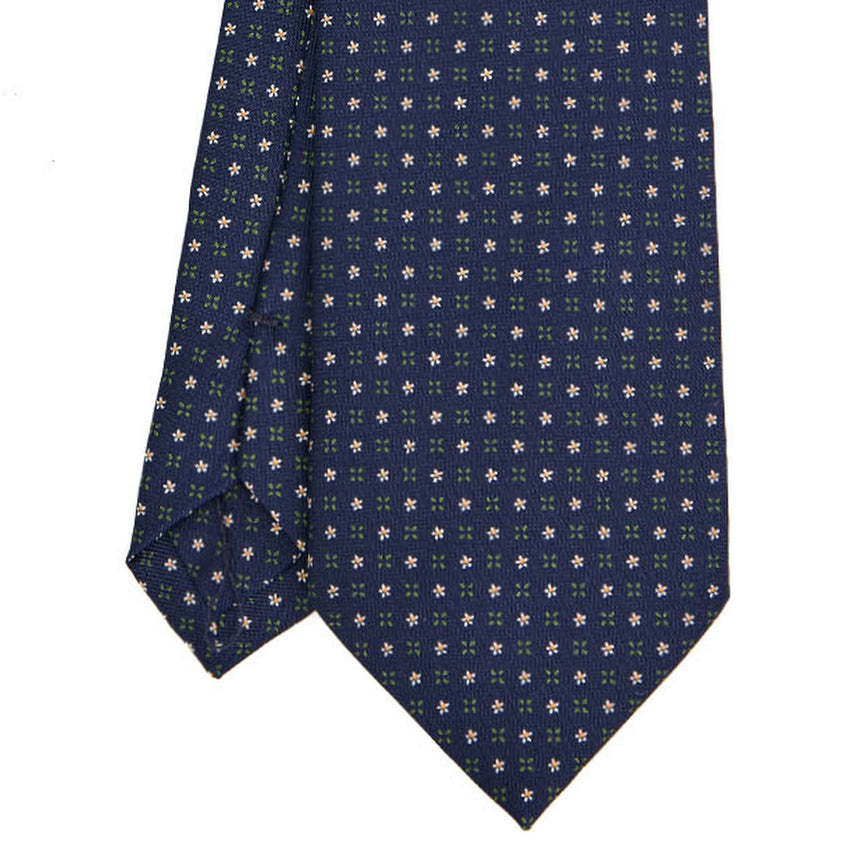 DARK BLUE SARTORIAL PRINTED SILK TIE