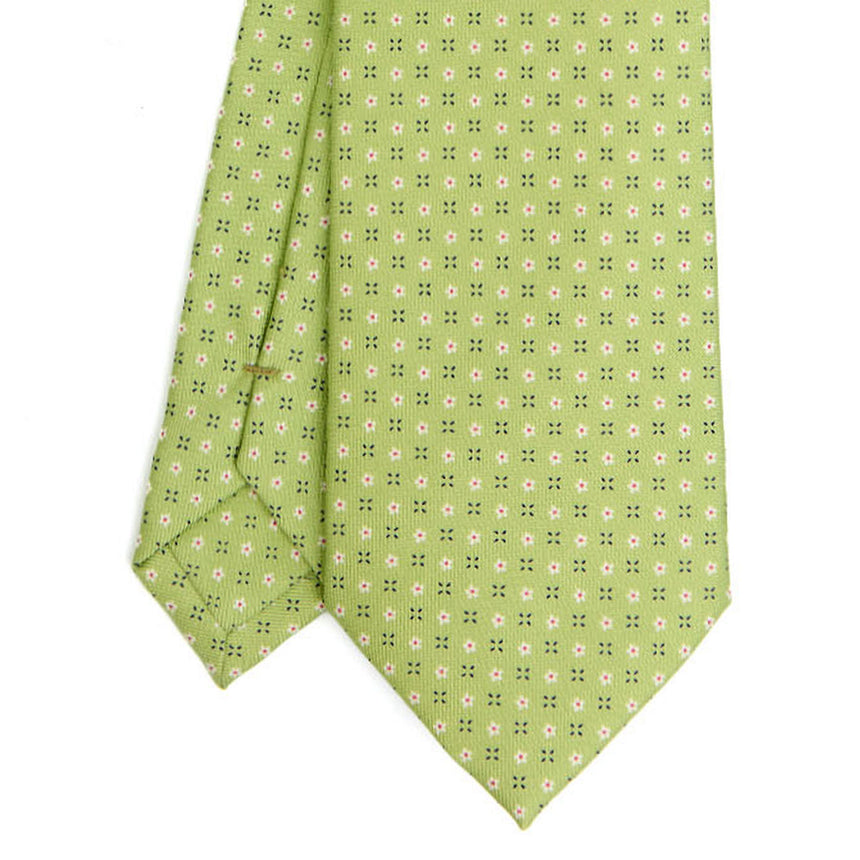 LIGHT GREEN SARTORIAL PRINTED SILK TIE