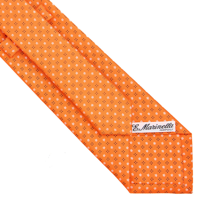 CRAVATTA SARTORIALE IN SETA STAMPATA ARANCIONE