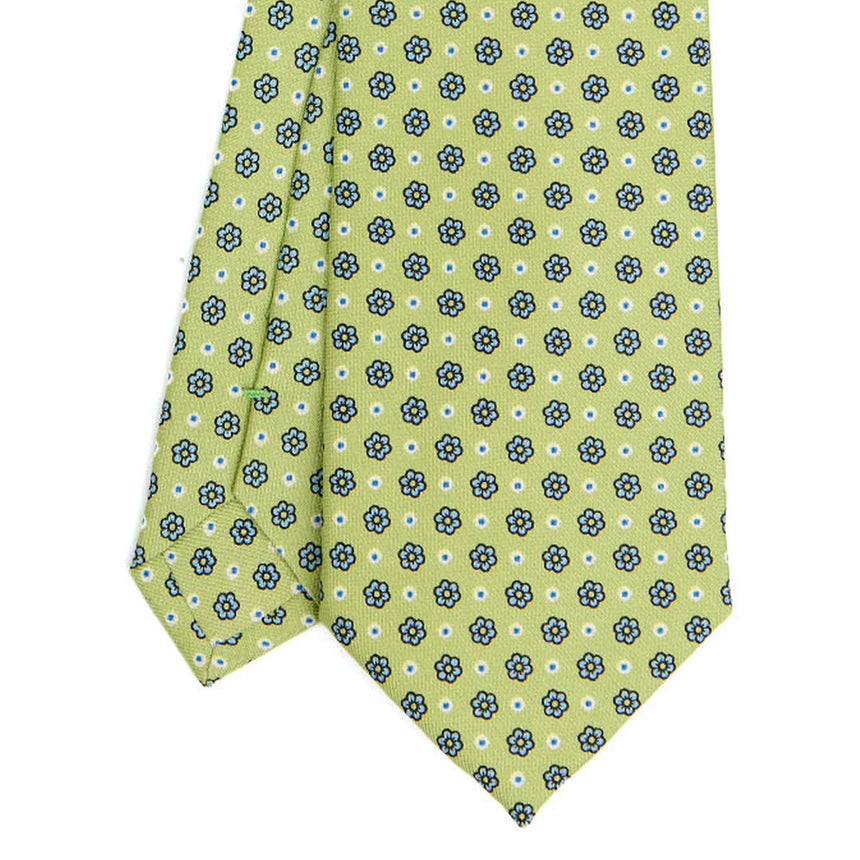 LIGHT GREEN SARTORIAL PRINTED SILK TIE